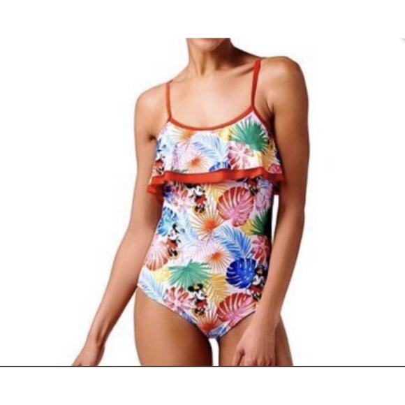 Disney Parks Swimsuit Womens XS Minnie Mouse Hawaiian Print one-piece Aloha - Picture 1 of 11